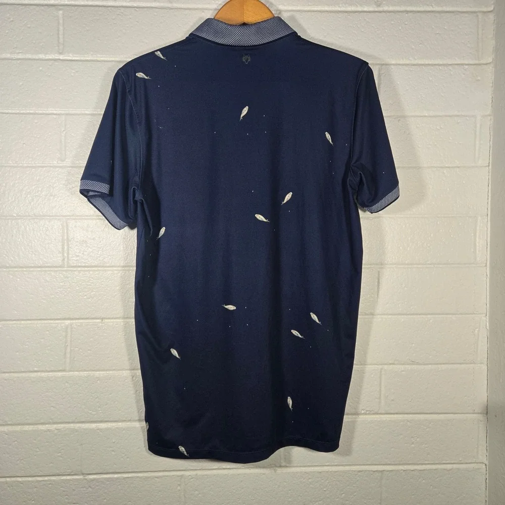 Greyson Skysail Golf Polo Shirt‎ Performance AOP Navy Country Club Medium Yacht